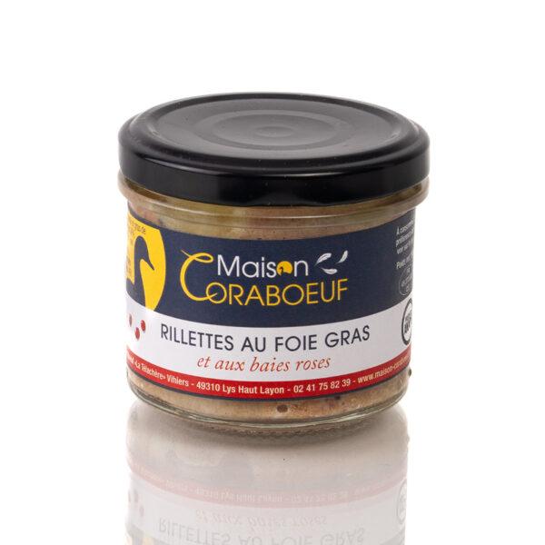 rillettes au foie gras et baies roses 100gr